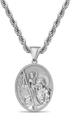 Edforce St. Christopher Pendant Necklace in Silver at Nordstrom Rack