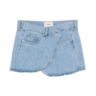 Coperni Denim Skirts, female, Blue, Size: M Asymmetric Denim Skirt