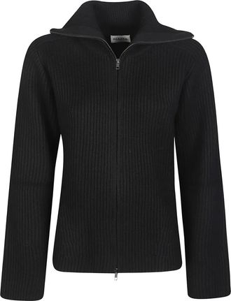 P.A.R.O.S.H. zip ribbed cardigan - women - Wool - S - Black