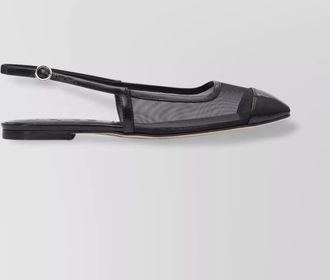 Aeyde pointed toe flat sole sandals with mesh panels