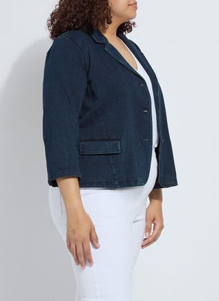 Lyss&eacute; Della Denim Cropped Blazer Curvy