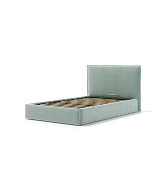 OEM Letto Una Piazza E Mezza Con Contenitore zoom In Tessuto Celeste 120x190 Cm