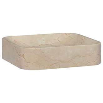 Berkfield Home Sink Cream 40x40x10 cm Marble | Size: 40 x 40 x 10 cm