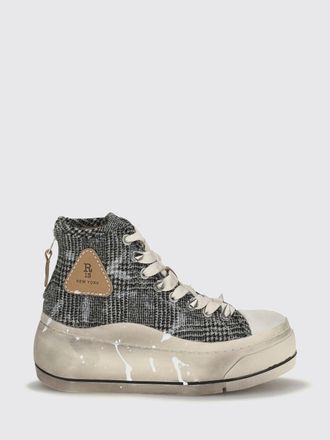 R13 Kurt Bicolor Canvas High-Top Platform Sneakers with Back Zip