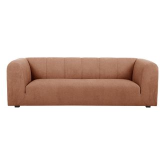 Miliboo Sof&aacute; Moderno 3-4 Plazas De Tejido Efecto Aterciopelado Terracota - Oliveiro