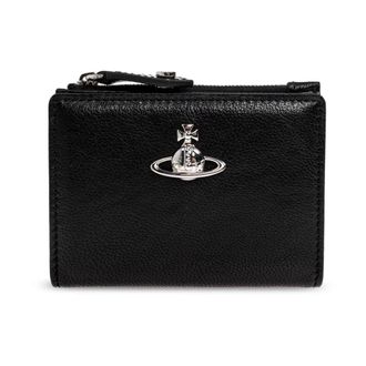 Vivienne Westwood Accessoires, Dames, Zwart, ONE Size, Leren portemonnee met logo