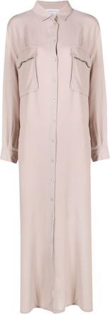 Fabiana Filippi side-slits shirt dress - women - Acetate/Silk - 50 - Pink