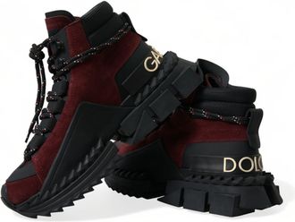 Dolce & Gabbana Burgundy Super King High Top Men Sneakers Mens Shoes