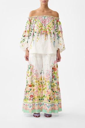 Camilla Frill Off Shoulder Top in The Call Of Catalonia at Nordstrom, Size Medium Au