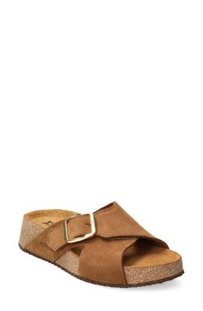 Mephisto Berrie Buckle Strap Slide Sandal in Tobacco at Nordstrom, Size 10