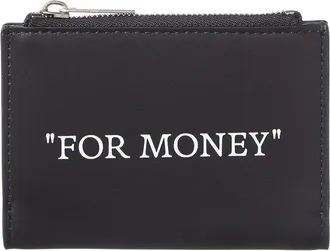 Off-white Quote Bifold Leather Zipped Card Case