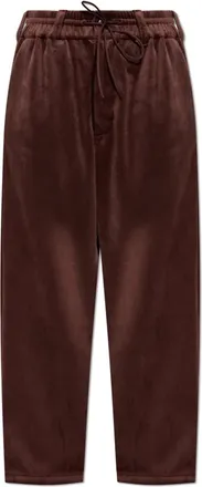 Yohji Yamamoto Broeken, Dames, Bruin, XS, Wijde broek