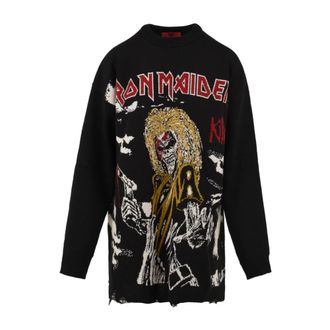 Aniye By Truien & Vesten, Dames, Zwart, S, Wol, Iron Maiden Maxi Sweater