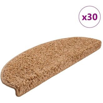 vidaXL Vidaxl - Felpudos Para Escaleras 30 Unidades 65x21x4 Cm Beige Semicircular Grande