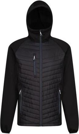 Regatta Navigate Quilted Hybrid Jacket in Black And Seal Grey at Nordstrom, Size 4X-Large