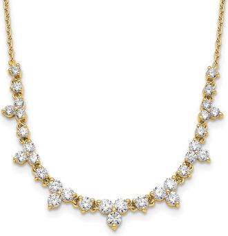 Diamond2Deal 14k Yellow Gold 1 1/2 Ct Lab Grown Diamond Necklace 18 Clarity VS, Color D-E