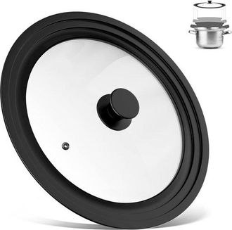OEM Tapa Antisalpicaduras Universal 3 En 1, Tapa De Vidrio Universal, Borde Silicona Resistente Calor, Adapta Utensilios Cocina Di&aacute;metro 28/30/32 Cm