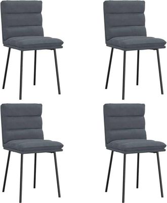 vidaXL Vidaxl - Sillas De Comedor 4 Unidades Terciopelo Gris Oscuro