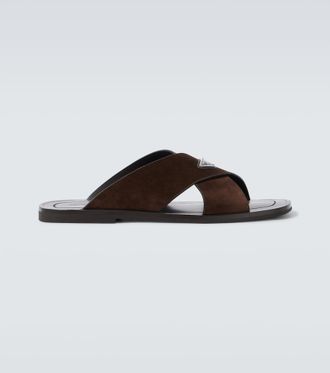 サンダル PRADA Leather Crossover Sandals Prada Leather Crisscross Sandals | Saks Fifth Avenue