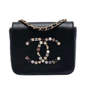 Chanel Pre-owned Studded Charms Crossbody Bag - Dames - Pre-owned - Zwart - Maat: ONE Size Leer