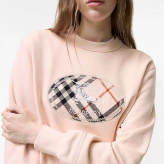 Burberry Check-Print Logo Sweatshirt - Pink