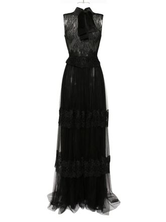 Saiid Kobeisy lace sleeveless dress - women - Polyester - 36 - Black