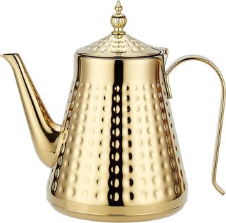OEM Tetera De Acero Inoxidable, 1650 Ml, Con Infusor Extra&iacute;ble, Estilo Vintage, Color Dorado
