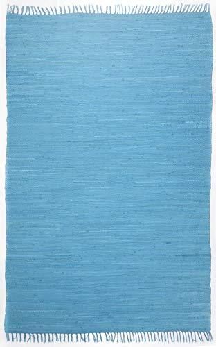 THEKO Handgetufteter Wollteppich | Farbe Rost/Creme | 90 X 160 Cm | 100% Schurwolle | Hochwertige Wohnraumdekoration