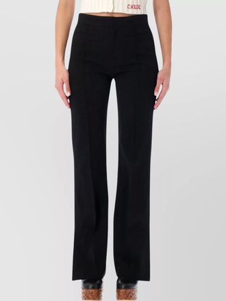 Chlo&eacute; flared leg trousers gold tone hardware