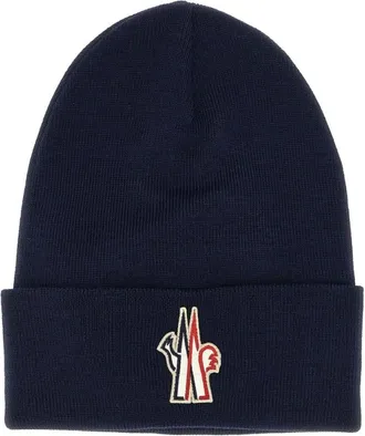 Moncler Grenoble wollen muts - Heren - Accessoires - Blauw - Maat: ONE Size Wol