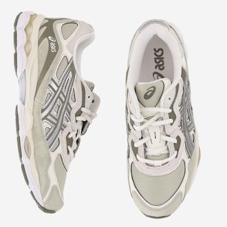 Asics Unisex Sneakers Gel-Nyc Khaki Leather And Textile Trainers