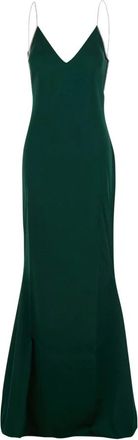 Tom Ford Zijdeglans slip dress met kristalversiering - Dames - Avondkleed - Groen - 2XS - Satijn - Kleedjes