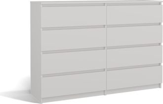 OEM C&oacute;moda Moderna Grande Con 8 Cajones - Blanca, Espaciosa, Para El Dormitorio, La Sala De Estar Y La Habitaci&oacute;n Infantil