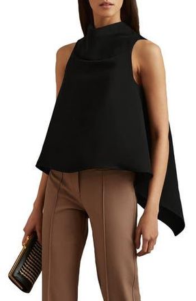 Reiss Simone Cowl Neck Sleeveless Trapeze Top in Black at Nordstrom Rack, Size 0