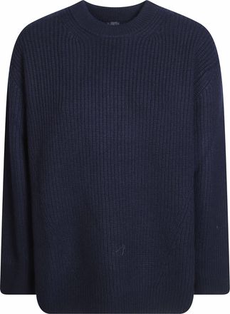 Pinko Gracidio Pure Wool Ribbed Knit Relaxed Sweater
