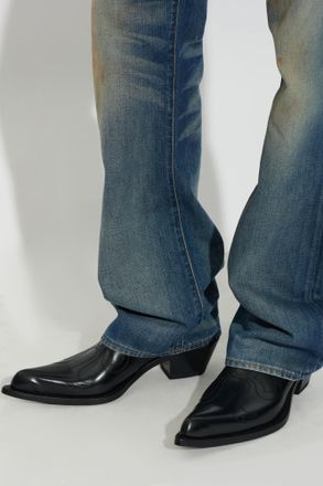 Acne Studios Leather Ankle Boots, Mens, Black