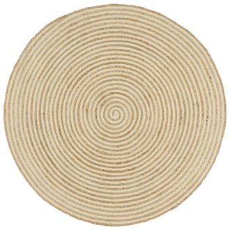 vidaXL Vidaxl - Alfombra De Yute Tejida A Mano Dise&ntilde;o Espiral Blanco 150 Cm
