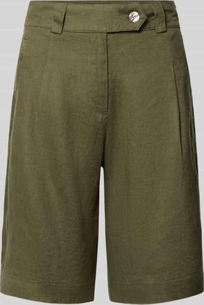 Christian Berg Bermudas aus Leinen mit Ges&auml;&szlig;taschen in Oliv, Gr&ouml;&szlig;e 34