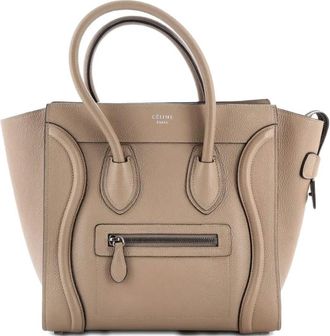 Celine Luggage Bag Grainy Leather Micro tote bag - Beige