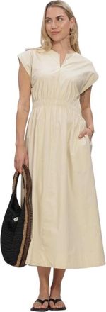 Moss Copenhagen Mschwiliane SL Jurk - Dames - Casual kleedjes - Beige - S - Kleedjes