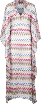 Missoni Maxi Dresses, female, Multicolor, M, Multicolor Viscose Caftan Dress