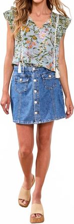 Tribal Audrey Denim Skort In Pacific