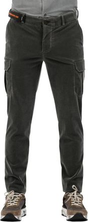 Roberto Ricci Design Velours cargobroek voor heren - Heren - Slim Fit Broeken - Zwart - S - Broeken