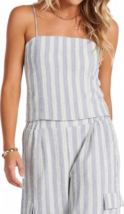 Bishop + Young Coastal Crop Top In Grey Stripe