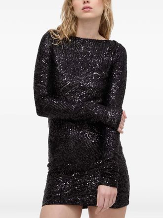 Aniye By sequinned backless mini dress - women - Polyester/Polyester/Elastane - M - Black
