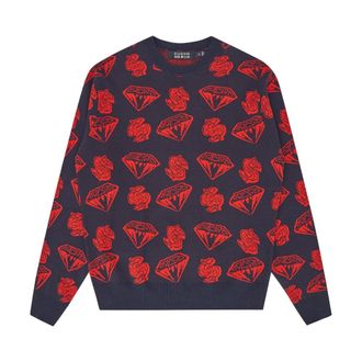 Billionaire Boys Club Round-neck Knitwear, male, Multicolor, Size: XL Diamonds & Dollars Knitted Jumper