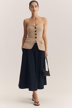 Maeve Hallie 100% Cotton Pull-On Midi Skirt
