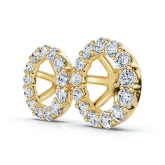 Pompeii3 7/8Ct Diamond Earring Jacket 14k Gold Fits 6-6.5mm round stone Lab Grown Size: Small