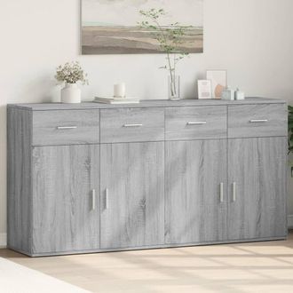 Berkfield Home Sideboards 2 pcs Grey Sonoma 79x38x80 cm Engineered Wood | Size: 79 x 38 x 80 cm