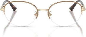 Jimmy Choo London 51mm Oval Optical Glasses in Pale Gold/Biscuit /Demo Lens at Nordstrom